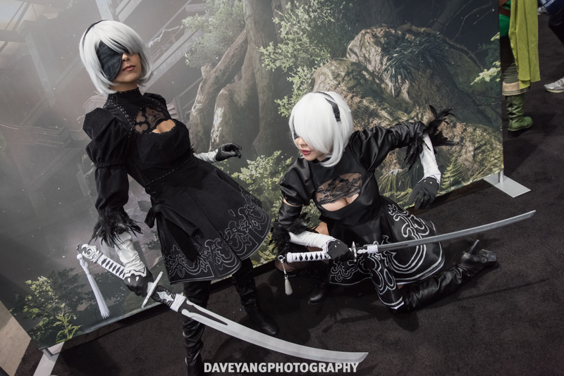 Costume (on left) by Henchmen Studios, cosplay by Gurl With Red Hair & Vivid Vision | Photo by Dave Yang